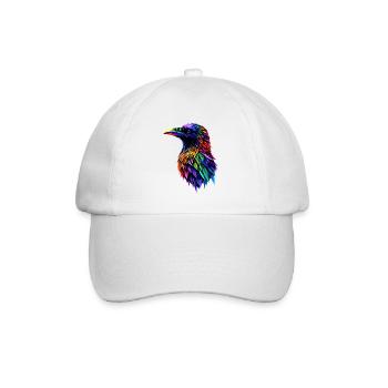 Raven, Crow, Bird, Raven Crow, Jackdaw, Black Raven - Baseball Cap - white/white - Front