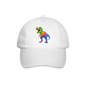 Colorful Gradient Dinosaur - Baseball Cap - white/white - Front