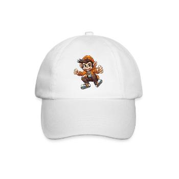 Héros singe joyeux en sweat à capuche orange - Casquette classique - blanc/blanc - Devant