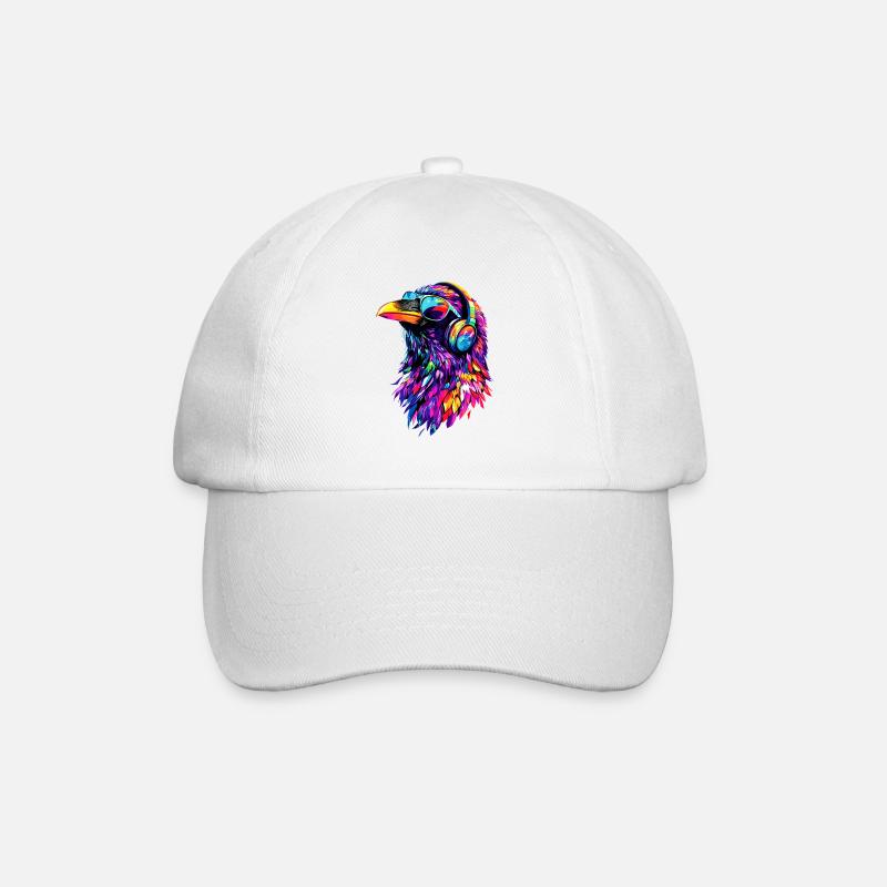 Rabe Krähe Vogel Rabenkrähe Dohle Schwarze Raben - Baseballkappe - Weiß/Weiß