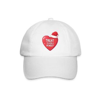 Bubble Heart with Santa Hat Treat Yourself Kindly - Baseball Cap - white/white - Front