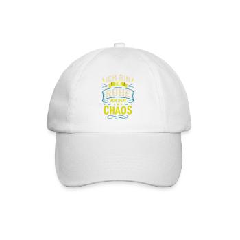 The calm before chaos – Funny saying - Baseball Cap - white/white - Front