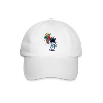 Astronaut Artwork Food Space Humor - Baseball Cap - white/white - Front