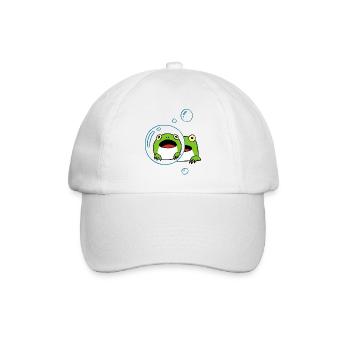 Frosch-Manga - Baseballkappe - Weiß/Weiß - Vorne