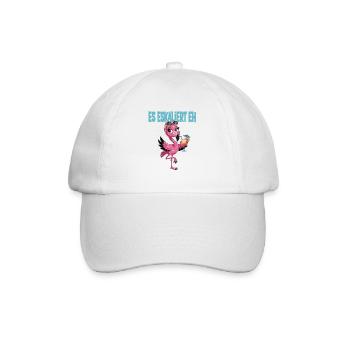 Es Eskaliert Eh Flamingo Party Lustig - Baseballkappe - Weiß/Weiß - Vorne