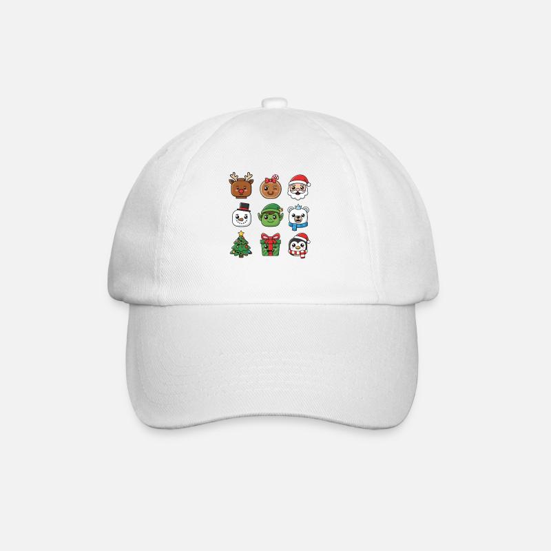 Weihnachten Baustein Köpfe Jugend Kind Weihnachten - Baseballkappe - Weiß/Weiß