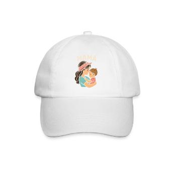 Mother's love: Mom and child hug - Baseball Cap - white/white - Front