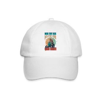 He doesn't do anything, he just wants to drive a quad bike, quad driver - Baseball Cap - white/white - Front