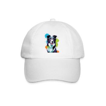 Colorful Border Collie - Baseball Cap - white/white - Front