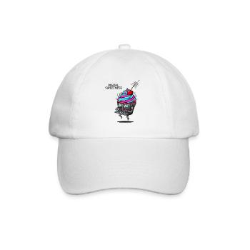 Cyber Cupcake mit Tastaturroboter - Baseballkappe - Weiß/Weiß - Vorne
