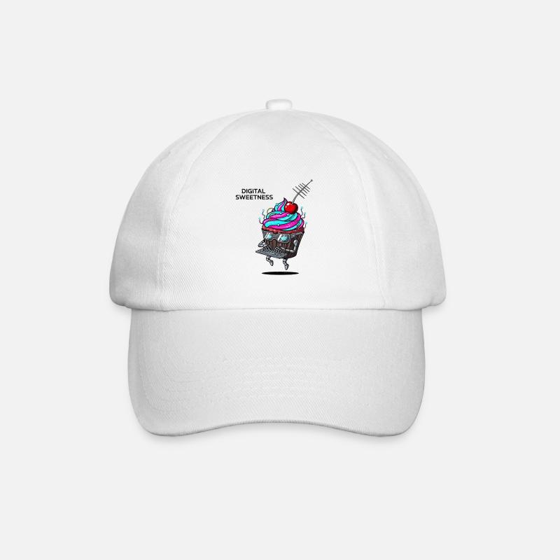 Cyber Cupcake mit Tastaturroboter - Baseballkappe - Weiß/Weiß