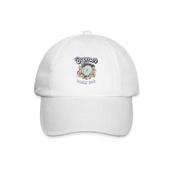 Boomer zahlt bar – Lustiges Bargeld Motiv - Baseballkappe - Weiß/Weiß - Vorne