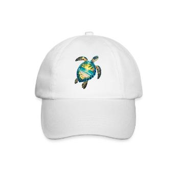 Schildkröte Wellen Surf Turtle Surfer Schildkröten - Baseballkappe - Weiß/Weiß - Vorne