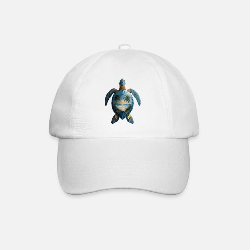 Schildkröte Wellen Surf Turtle Surfer Schildkröten - Baseballkappe - Weiß/Weiß