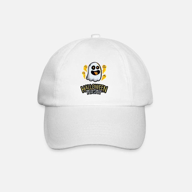 Cute Haunted Ghost Halloween Night - Baseball Cap - white/white
