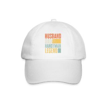 Husband Dad Handyman Legend Retro Craftsman - Baseball Cap - white/white - Front