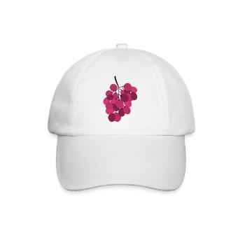 Lebendige rosa Trauben Traube - Baseballkappe - Weiß/Weiß - Vorne
