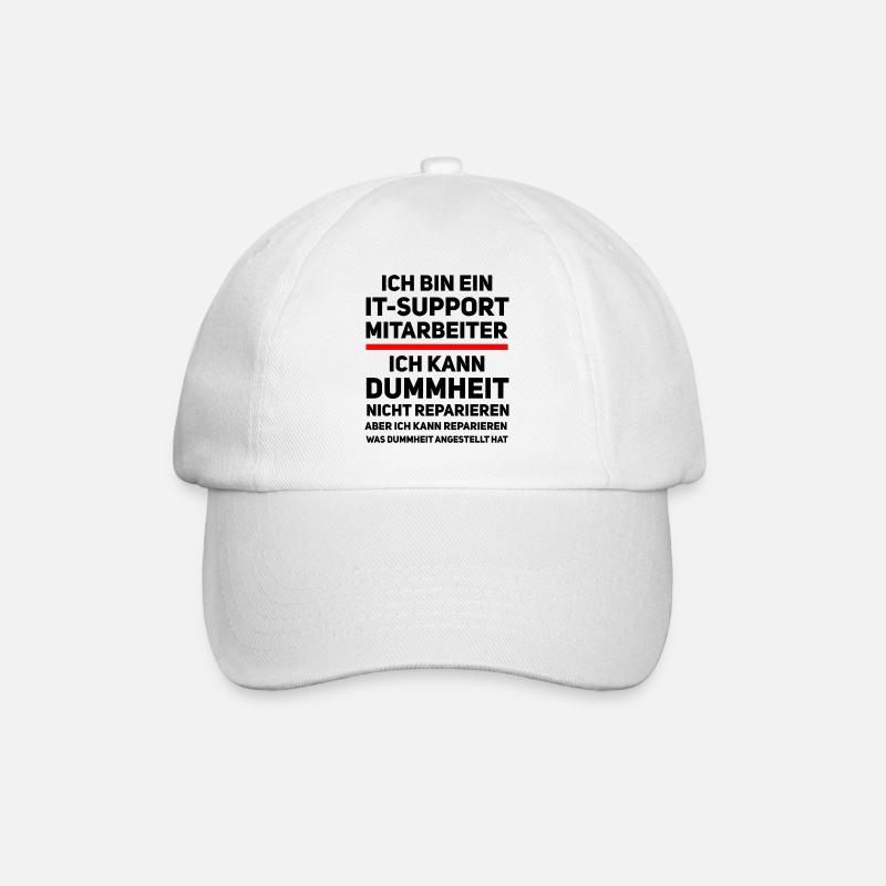 IT Support Humor – I Can't Fix Stupidity - Baseball Cap - white/white