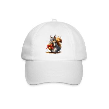 Eichhörnchen mit roter Eichel - Baseballkappe - Weiß/Weiß - Vorne