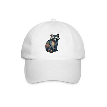 Raton laveur géométrique Low Poly - Casquette classique - blanc/blanc - Devant