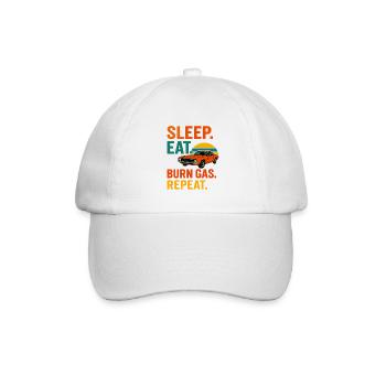 Sleep Eat Burn Gas Repeat  - Baseball Cap - white/white - Front