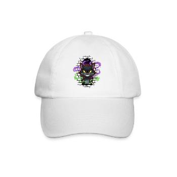 Graffiti Cat Neon - Baseball Cap - white/white - Front