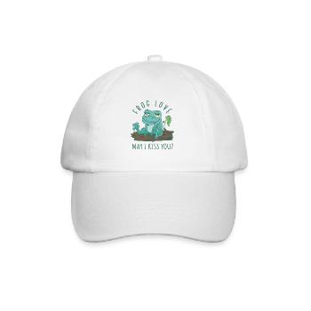 Ich bin kein Frosch, ich bin ein Prinz -Lovedesign - Baseballkappe - Weiß/Weiß - Vorne