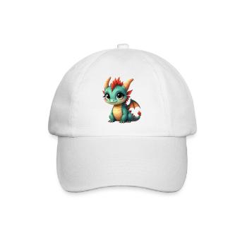 Niedlicher Babydrache - Baseballkappe - Weiß/Weiß - Vorne
