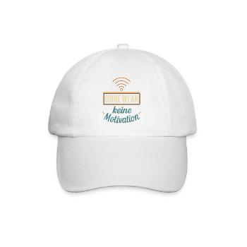 No motivation without Wi-Fi - Baseball Cap - white/white - Front