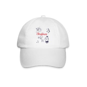 Christmas with Santa and Reindeer - Baseball Cap - white/white - Front