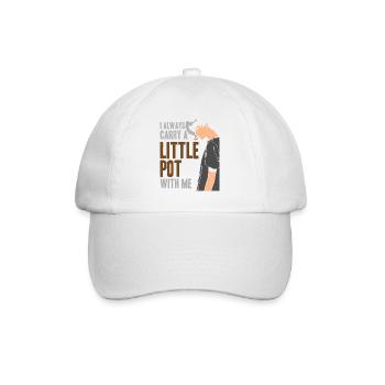 Anime Manga Otaku Smoking Weed Funny 420 - Baseball Cap - white/white - Front