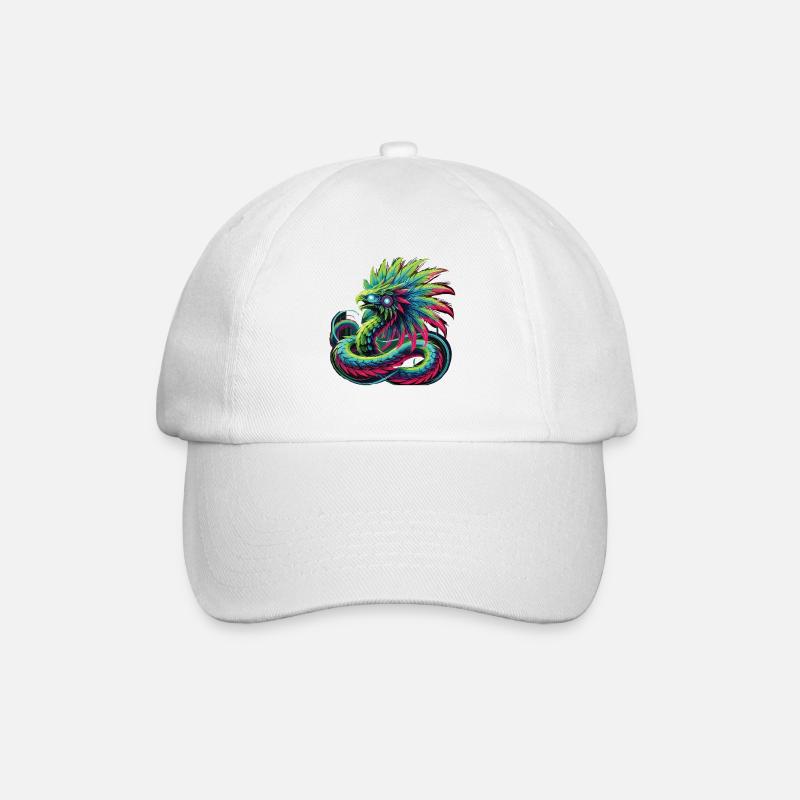 Azteken Drache - Baseballkappe - Weiß/Weiß