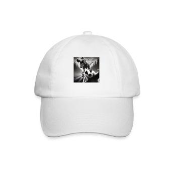 Un blaireau rencontre un dinosaure sur une route de campagne lugubre - Casquette classique - blanc/blanc - Devant