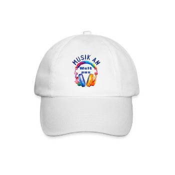 Music On - World Off - Casque - Cadeau Musicien - Casquette classique - blanc/blanc - Devant