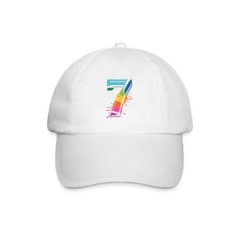Rainbow7 Splash Design - Baseball Cap - white/white - Front