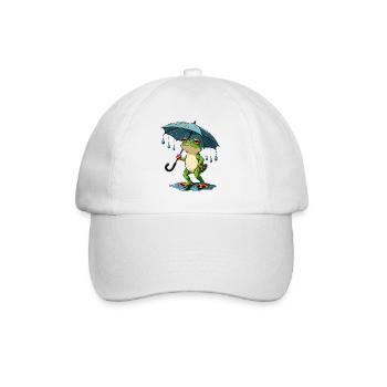 Rain frog with umbrella - Baseball Cap - white/white - Front