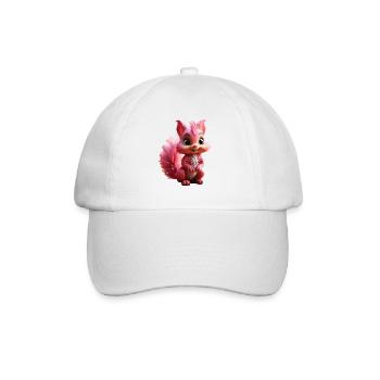 Écureuil rose mignon - Style dessin animé - Casquette classique - blanc/blanc - Devant