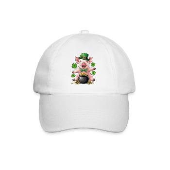 Lucky Pig Shamrock - Baseball Cap - white/white - Front
