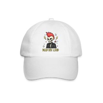 Tot aber Laut Punk-Skelett - Baseballkappe - Weiß/Weiß - Vorne