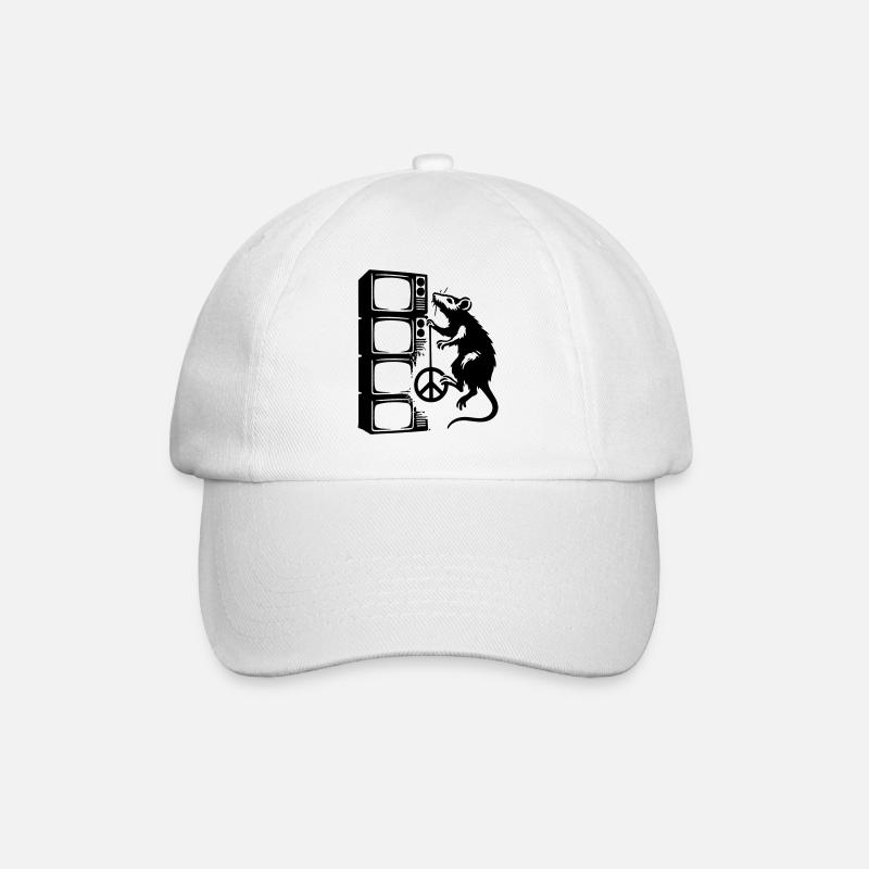 Ratte mit Bildschirm - Baseballkappe - Weiß/Weiß