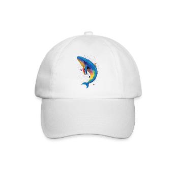 Blue Whale Whale Blue Whales Whale Song Diver Ocean Whales - Baseball Cap - white/white - Front
