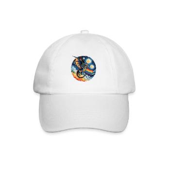 Pridelike Drache mit Regenbogenflagge - Baseballkappe - Weiß/Weiß - Vorne