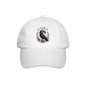 Black Crow, F-CAW-F Funny Black Bird - Baseball Cap - white/white - Front