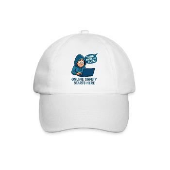 Réfléchissez avant de cliquer - Sécurité en ligne - Casquette classique - blanc/blanc - Devant