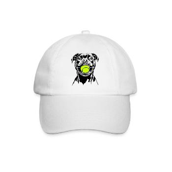 Staffordshire Bull Terrier Balljunkie Wilsigns - Baseballkappe - Weiß/Weiß - Vorne