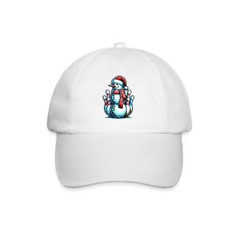 BOwling Christmas Sports Santa Claus - Baseball Cap - white/white - Front