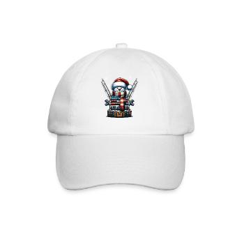 FIshing Christmas Sports Santa Claus - Baseball Cap - white/white - Front