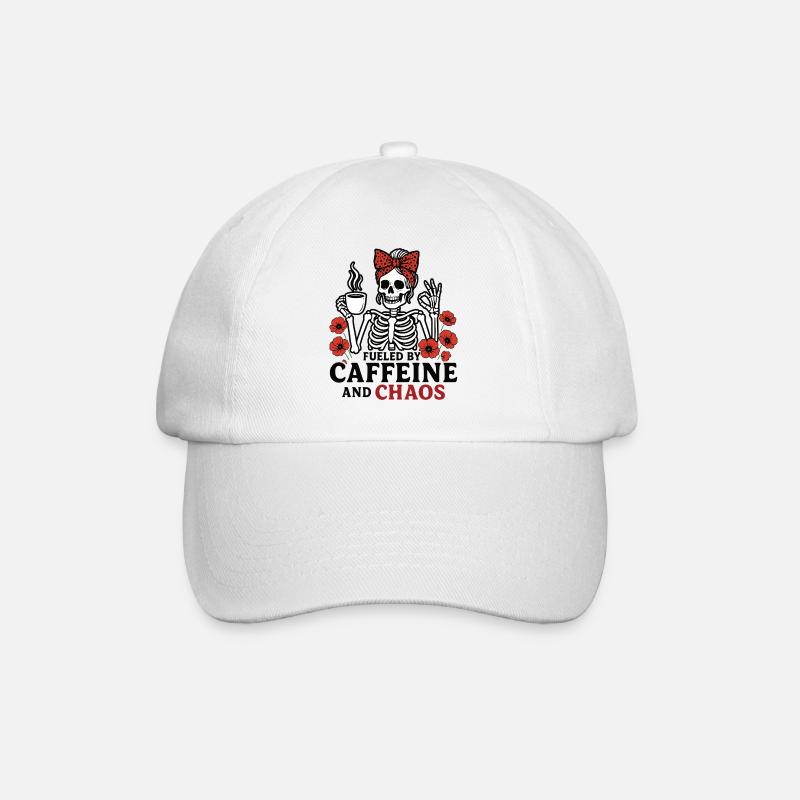 Mutter Koffein Mutter Skelett Kaffee - Baseballkappe - Weiß/Weiß