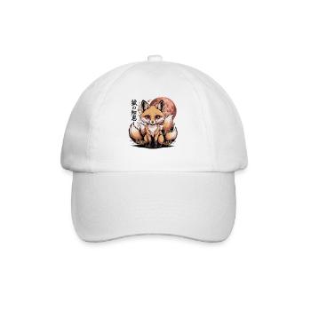Kitsune Shirt – Symbol of Wisdom and Magic - Baseball Cap - white/white - Front