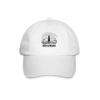 Mer d'Iroise Souvenir Souvenir Phare Finistère bzh Geschenk - Baseballkappe - Weiß/Weiß - Vorne